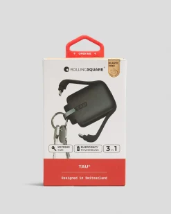 Rolling Square 3 In 1 Keyring Powerbank 1400mAh Black Clearance