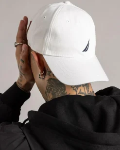 NAUTICA 6 Panel Buckle Cap True White New