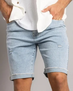 Skylark Abseil Denim Shorts Lt Blue Sale