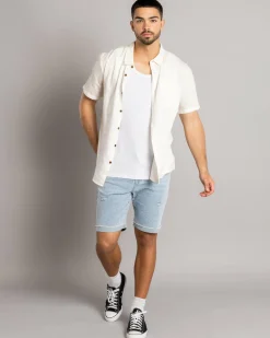 Skylark Abseil Denim Shorts Lt Blue Sale