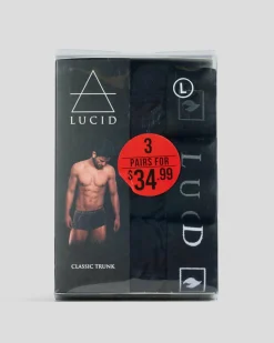 Lucid Absolute Fitted Boxer Shorts 3 Pack Black Discount