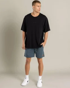 Lucid Active Elastic Waist Shorts Slate Blue Discount