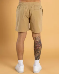 Lucid Active Elastic Waist Shorts Stone Outlet
