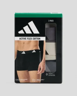 adidas Active Flex Cotton Trunk 3 Pack Assorted Outlet