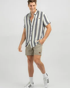 Lucid Activity Elastic Waist Shorts Tan