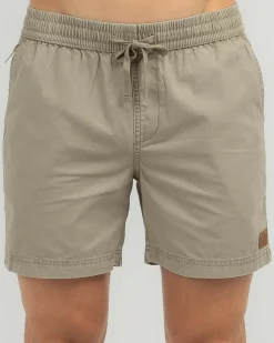 Lucid Activity Elastic Waist Shorts Tan
