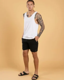 Skylark Advance Elastic Waist Shorts Overdye Black New