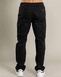 Lucid Agenda Cargo Pants Black Wash Outlet