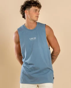 Lucid Aglow Muscle Tank Blue Acid New