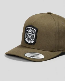 The Mad Hueys Ahoy Fkrs Shield Snapback Cap Olive Sale