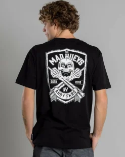 The Mad Hueys Ahoy Fkrs Shield T-Shirt Black Clearance