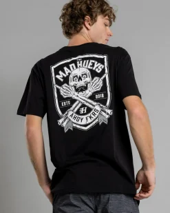 The Mad Hueys Ahoy Fkrs Shield T-Shirt Black Clearance
