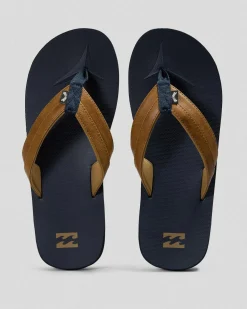 Billabong All Day Impact Thongs Navy/tan New