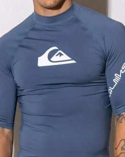 Quiksilver All Time Short Sleeve Rash Vest China Blue Best