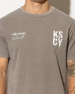 Kiss Chacey Alpha Dual Curved T-Shirt Pigment Elephant Grey Clearance