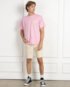 Afends Altered Heavy Weight T-Shirt Vintage Pink Hot