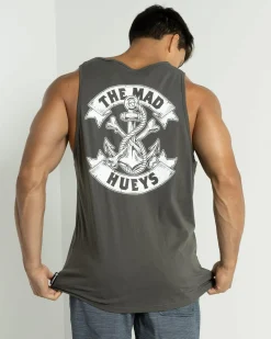 The Mad Hueys Anchor Bones Singlet Charcoal/white Outlet