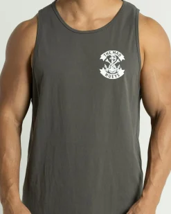 The Mad Hueys Anchor Bones Singlet Charcoal/white Outlet