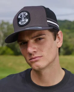 The Mad Hueys Anchor Bones Twill Trucker Cap Charcoal