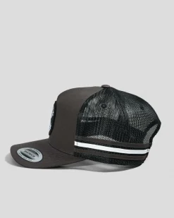 The Mad Hueys Anchor Bones Twill Trucker Cap Charcoal