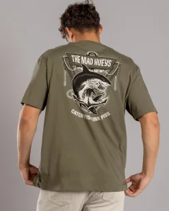 The Mad Hueys Anchor Shark T-Shirt Olive Sale