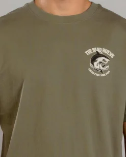 The Mad Hueys Anchor Shark T-Shirt Olive Sale