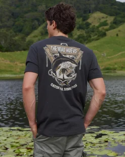 The Mad Hueys Anchor Shark T-Shirt Vintage Black Discount