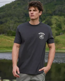 The Mad Hueys Anchor Shark T-Shirt Vintage Black Discount