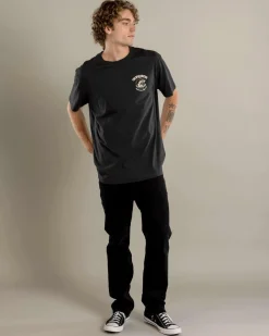 The Mad Hueys Anchor Shark T-Shirt Vintage Black Discount