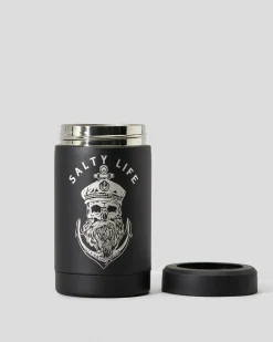 Salty Life Anchors Insulated Stubby Cooler Black Clearance