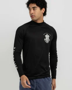 Salty Life Anchors Long Sleeve Rash Vest Black Outlet