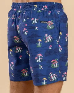 Lucid Animate Elastic Waist Shorts Navy Hot