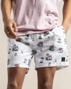 Lucid Animate Elastic Waist Shorts White Outlet