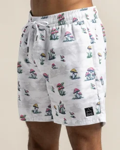 Lucid Animate Elastic Waist Shorts White Outlet