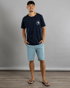 Salty Life Any Bites T-Shirt Navy Acid New