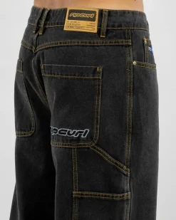 Rip Curl Archive Denim Pants Washed Black Clearance