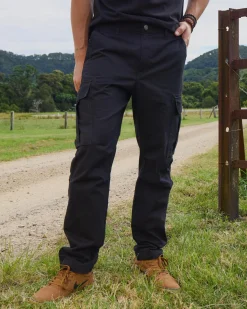 Jacks Banished Cargo Pants Washed Black Clearance