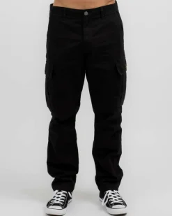 Jacks Banished Cargo Pants Washed Black Clearance