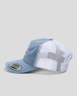 Salty Life Barnacle Trucker Cap Washed Blue Denim Discount