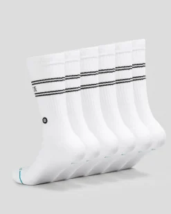 Stance Basic Crew Socks 6 Pack White Clearance