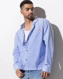 Lee Bateman Long Sve Shirt Sky Blue Stripe Best