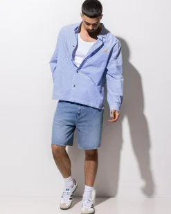 Lee Bateman Long Sve Shirt Sky Blue Stripe Best