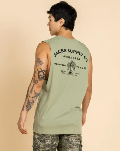Jacks Beach Trail Muscle Tank Sage Best