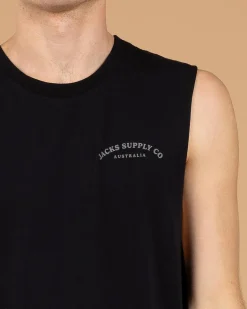 Jacks Beach Trail Muscle Tank Black Clearance