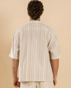 Rhythm Benny Relaxed Short Sleeve Shirt Cream Outlet