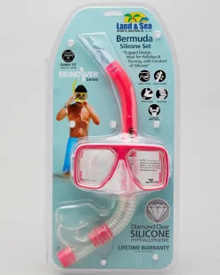 Land & Sea Sports Bermuda Mask & Snorkel Set Pink Clearance