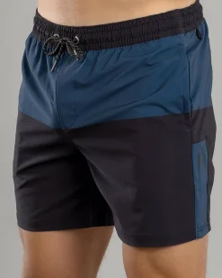 Sparta Bicolour Elastic Waist Shorts Black/deep Blue Online