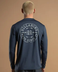 Billabong Big Wave Daz Long Sleeve Rash Vest Dusty Navy Outlet