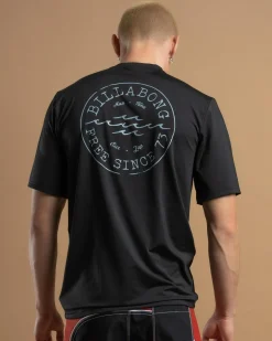 Billabong Big Wave Daz Short Sleeve Rash Vest Black New