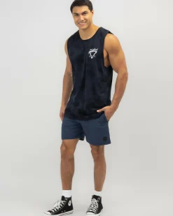 Skylark Bind Elastic Waist Shorts Navy New